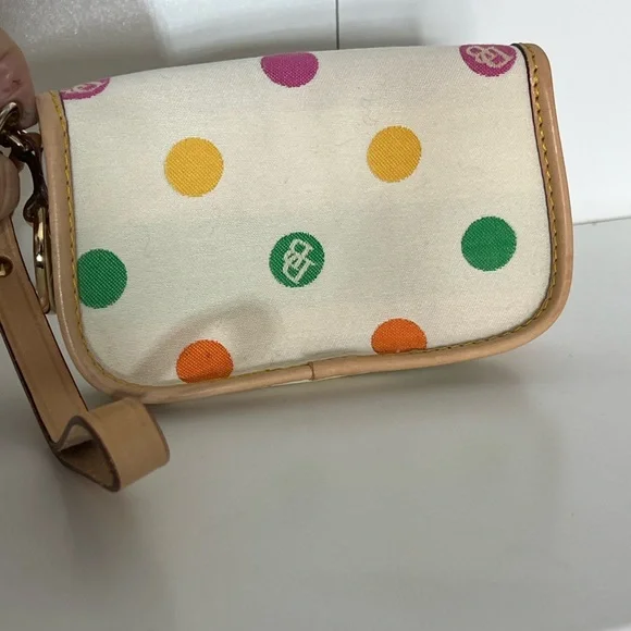 Dooney & Bourke White Polka Dot Wristlet - Picture 3 of 10